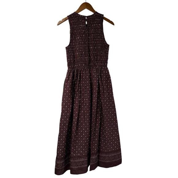 Madewell Melody Midi Dress Small Smocked Daisy Print Plum NV483 - Picture 10 of 10